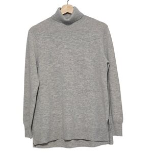 Massimo Dutti Wool Cashmere Light Gray Turtleneck Knit Sweater Women  Medium